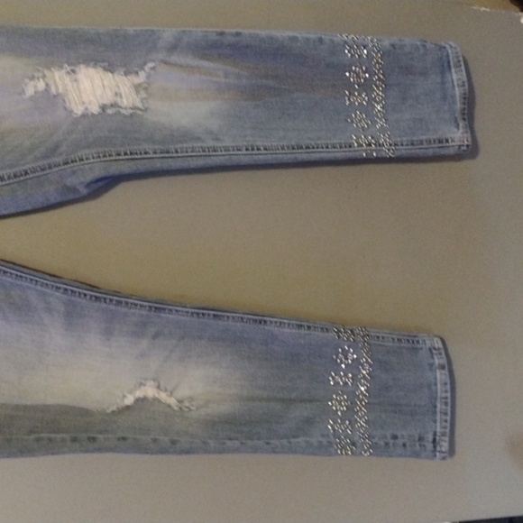Miss me boyfriend ankle size 28 with designs on the ankles bedazzled shiny - Picture 2 of 12
